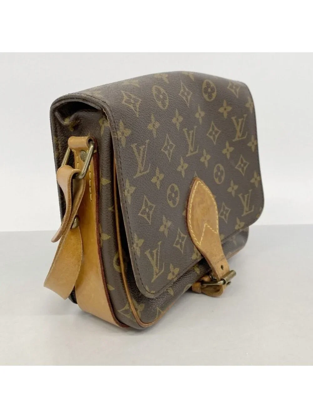 Louis Vuitton Shoulder Bag Monogram Cartouchiere MM Brown